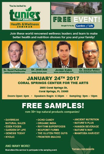 Tunies's tweet photo. @Tunies Health &amp; Wellness Seminar tomorrow night!  Free Admission! https://t.co/TRe8PELRfJ