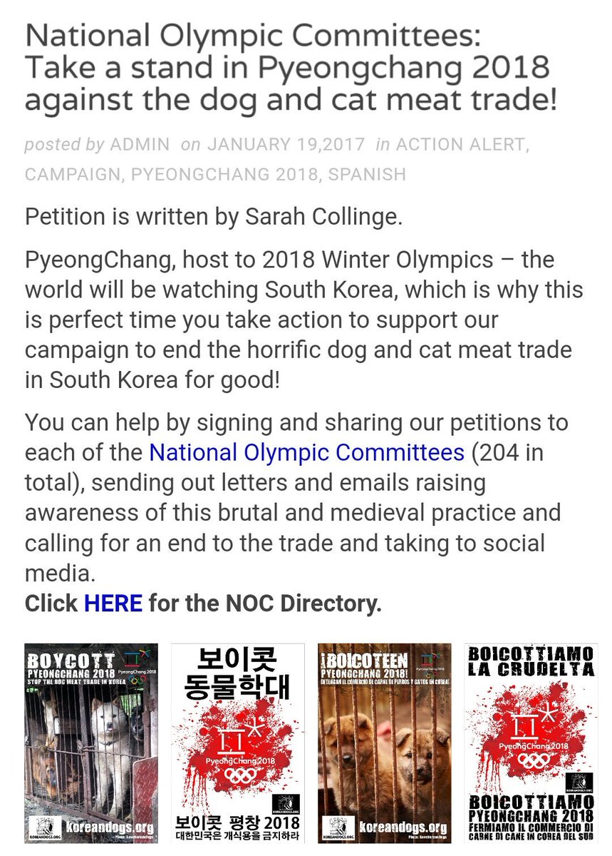 Koreandogs's tweet photo. National Olympic Committees: Take a stand in #Pyeongchang2018 against the #DogMeatTrade in #SouthKorea! TAKE ACTION➡https://t.co/48Se9itgRX https://t.co/02yhua4IgE
