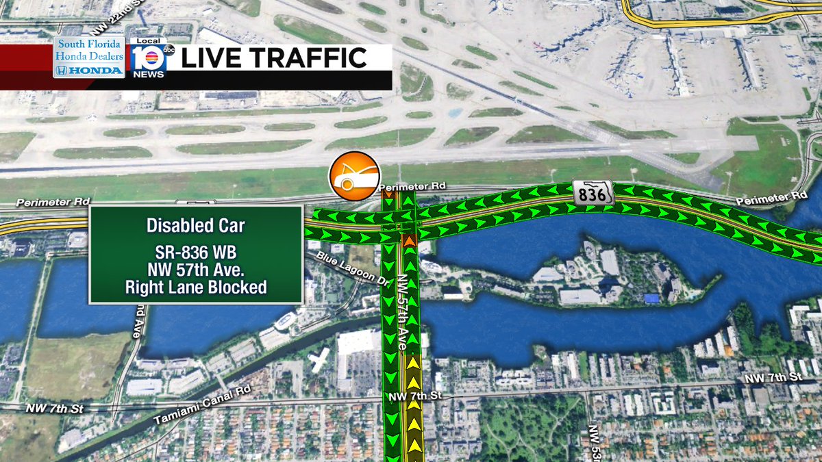 DISABLED CAR: SR-836 WB & NW 57th Ave. A right lane is blocked. #TRAFFIC #MIAMI https://t.co/PhAqK3BB4o