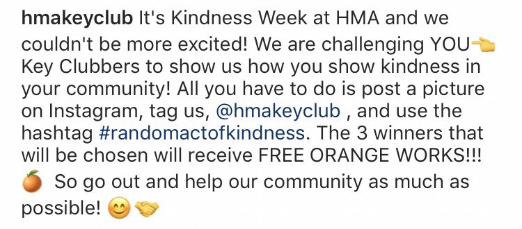 hmaknights's tweet photo. This Kindness Week challenge is open to all students of HMA! In addition use the hashtag, #BeNiceBeAKnight https://t.co/eOmd3M0hUO