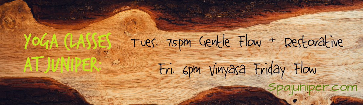 JuniperMassage's tweet photo. Join us this wk! Tues Or Friday for yoga! #juniperspa #lnk #yoga #juniperstudio https://t.co/JZcKKXLC6W