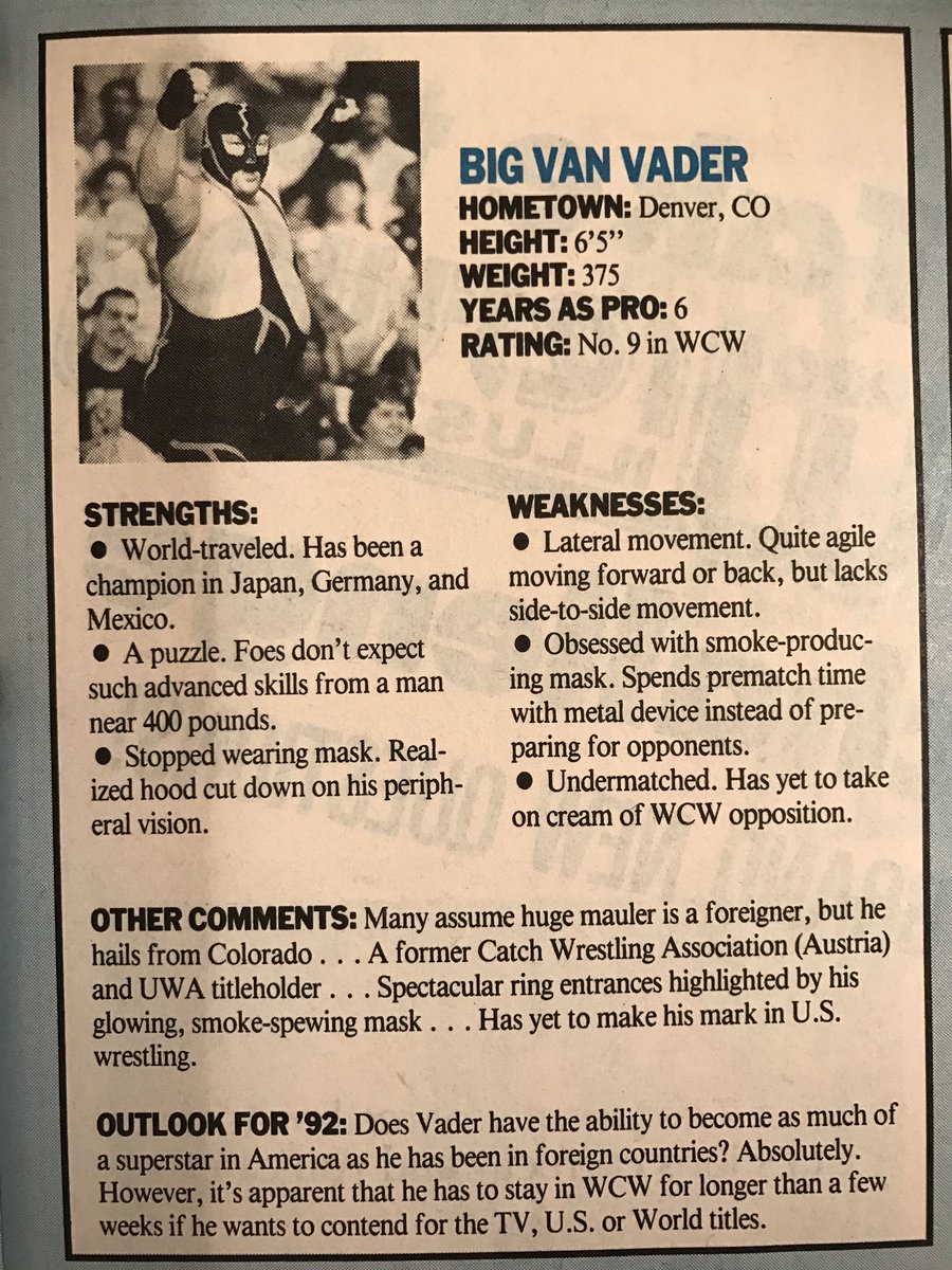 Wrestler Weekly On Twitter Big Van Vader Wrestler Strengths