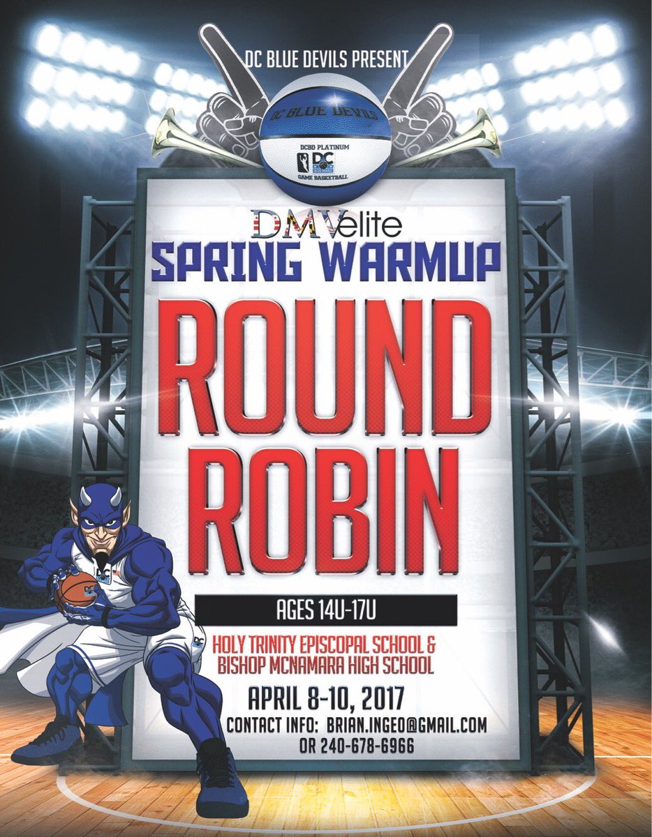 TheRealBdotInge's tweet photo. The DC Blue Devils and DMV Elite present the Spring Warm Up. Dates are April 8-10 at Holy Trinity Episcopal School/Bishop McNamara! https://t.co/hPgOapE2g7