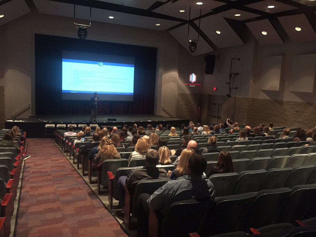 pdgivesback's tweet photo. This is happening now. @erichedinger Speaks with 8th grade parents about the transition to upper school. #providencedayschool https://t.co/WEpLb4vd29