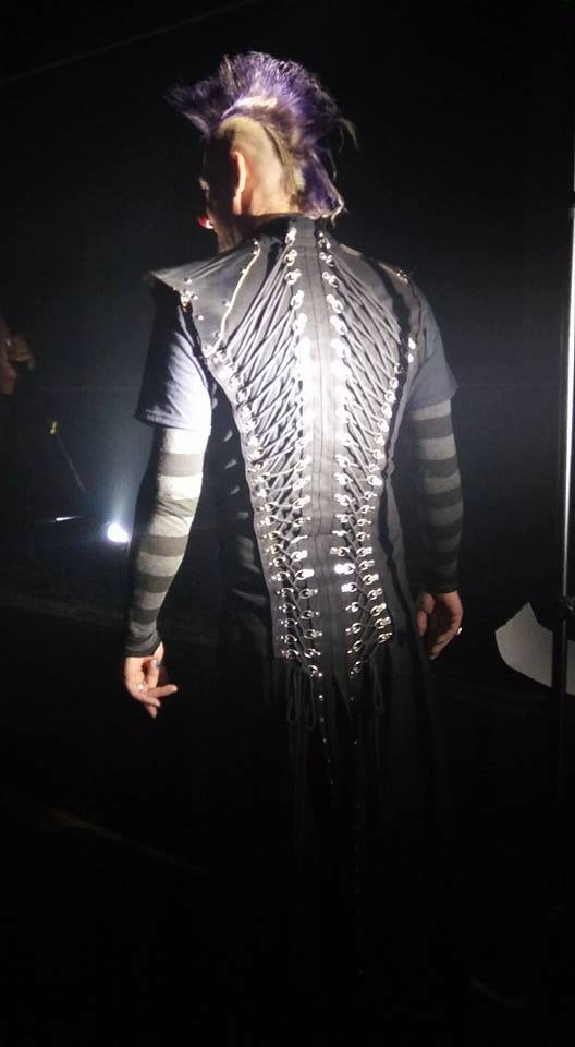 OdditiesRandom's tweet image. Clownin' around in his Random Oddities armored leather and denim vest- Michael Clapp of Scrub.