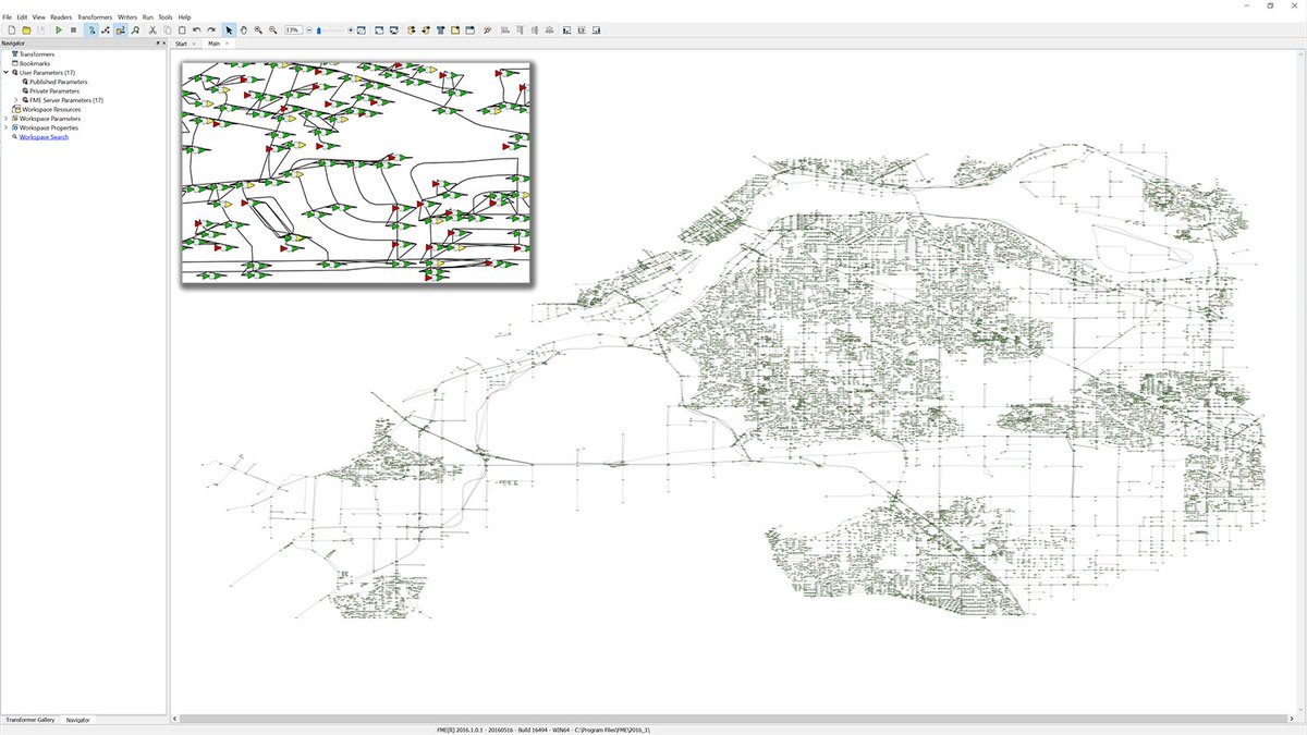 DaleAtSafe's tweet photo. So now I've seen everything.  @JeroenStiers is translating maps into FME workspaces.  Have we hit the singularity? https://t.co/lgBVR8ZxPU https://t.co/oKIGCcfqCq