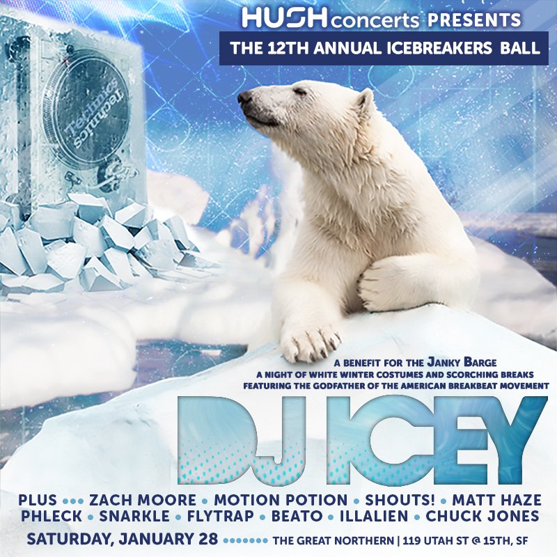 Get out your winter white attire for <a href="/Dj_Icey/">DJ Icey</a> and <a href="/TheJankyBarge/">The Janky Barge</a> crew this Saturday at <a href="/SFGreatNorthern/">The Great Northern</a>. TIER2 tix: ow.ly/T85L308hGEs