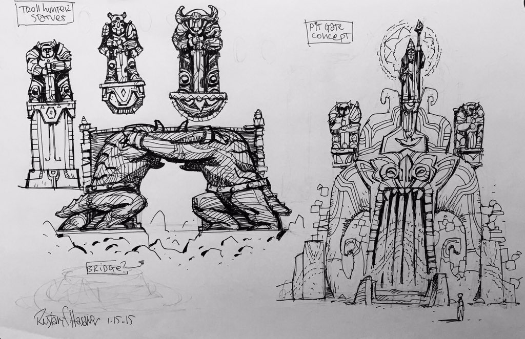 Some initial ideas and detail sharpie sketches for the Hero's Forge #Trollhunters #conceptart #GDT