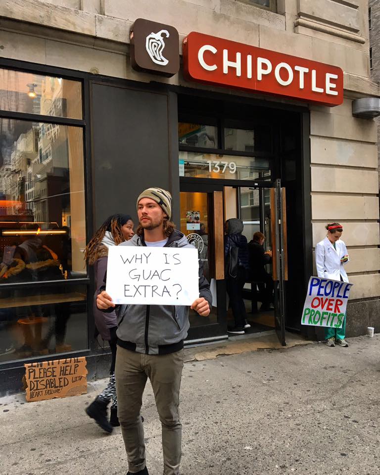Soapbox_Agency's tweet photo. If you don't stand for guac, what do you stand for? #guacFTW #GuacForAll #Protest #Chipotle https://t.co/8DKCvplza9