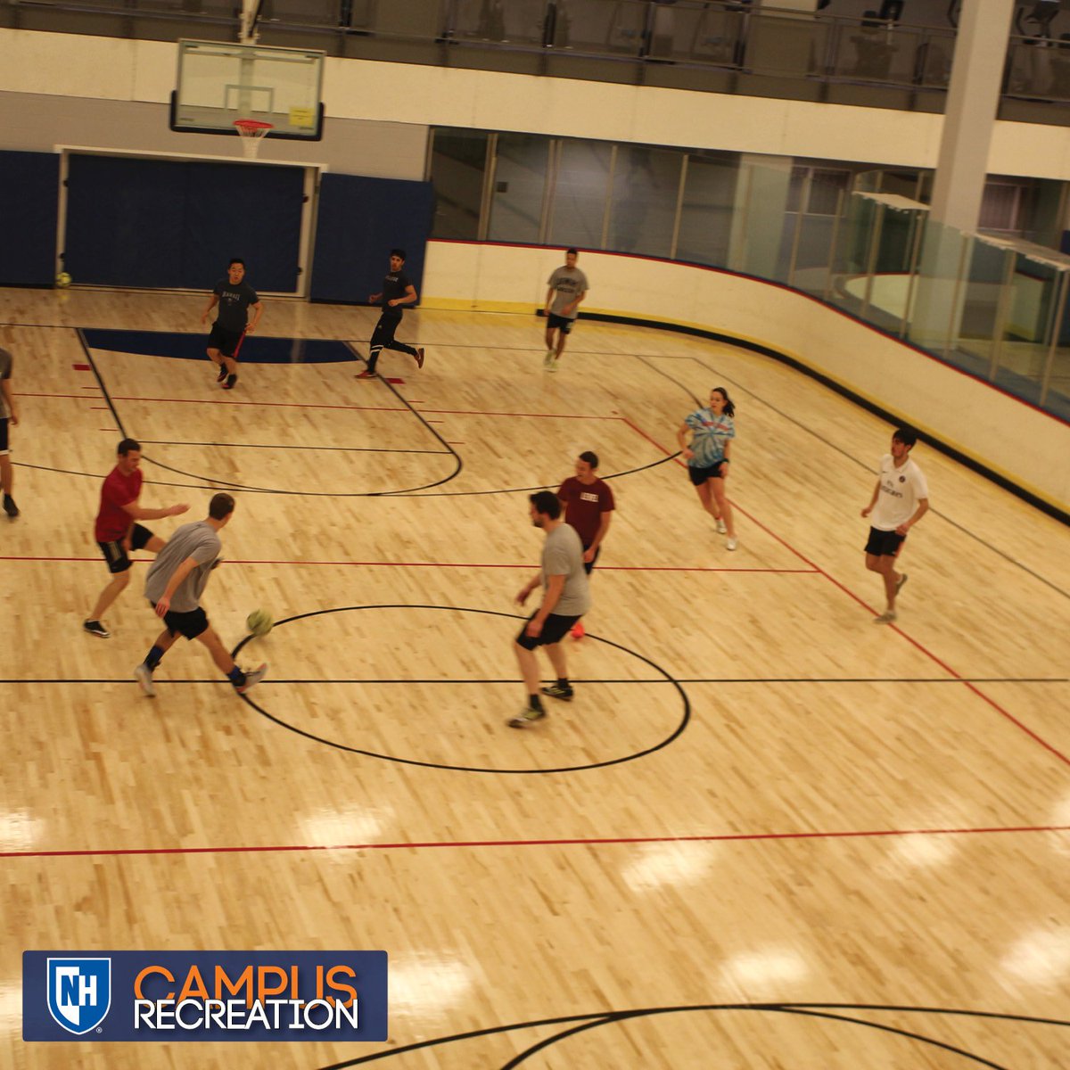 UNHCampusRec's tweet photo. Within minutes of opening the doors a game of soccer began on the new floors of the MAC courts! #HRCGrows https://t.co/hAEQsjx9KC