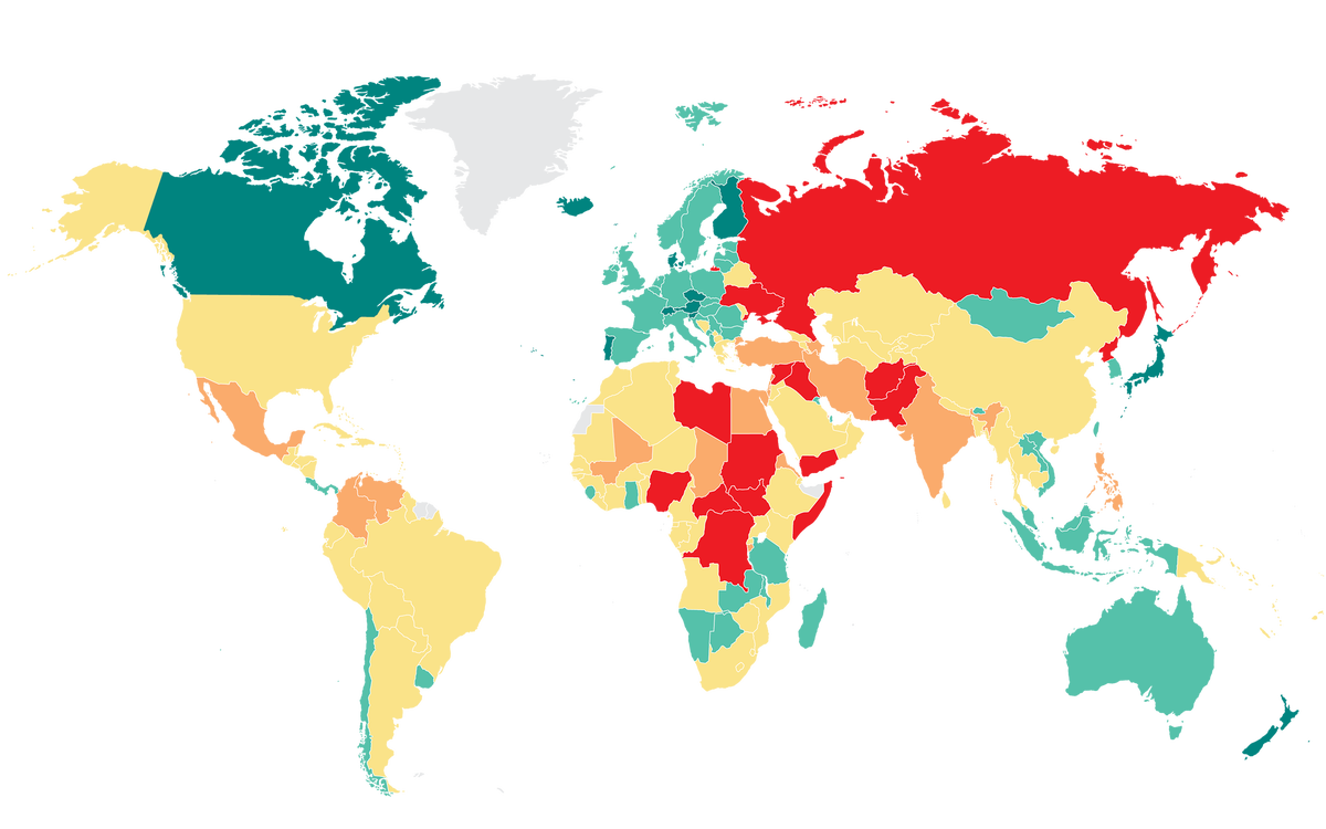 GlobPeaceIndex's tweet photo. Europe is the most peaceful geographical region in the world, and accounts for 6 of the top 7 places in the global rankings. #GPI2016 https://t.co/3moGWghQo8