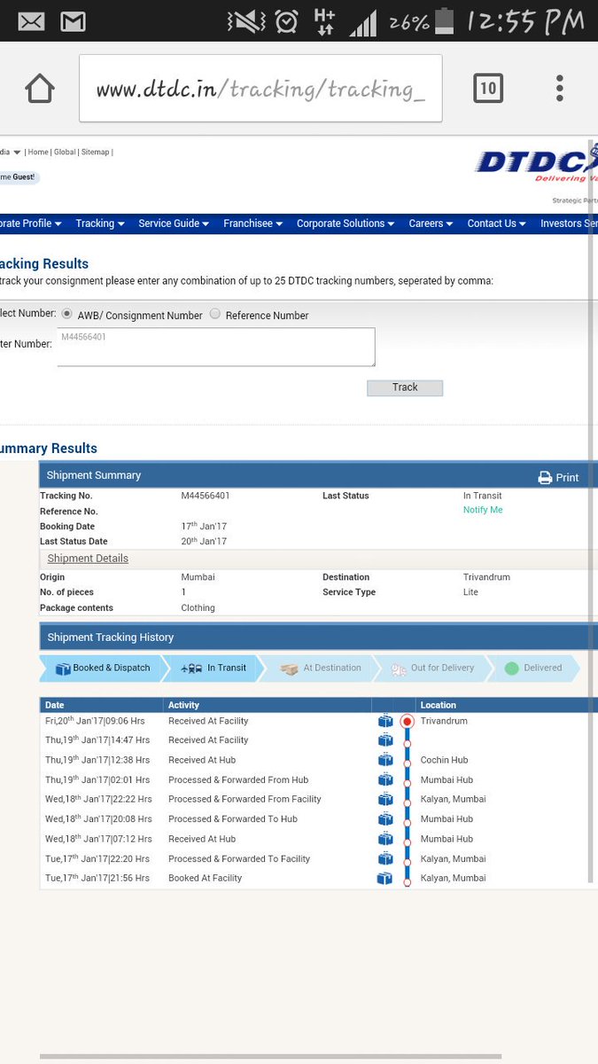 sujaiappa's tweet photo. @DTDCSupport @DTDCIndia DTDC does it again.
M44566401 is unattended for 4 days without any update. Care to respond https://t.co/eFixH18xQZ