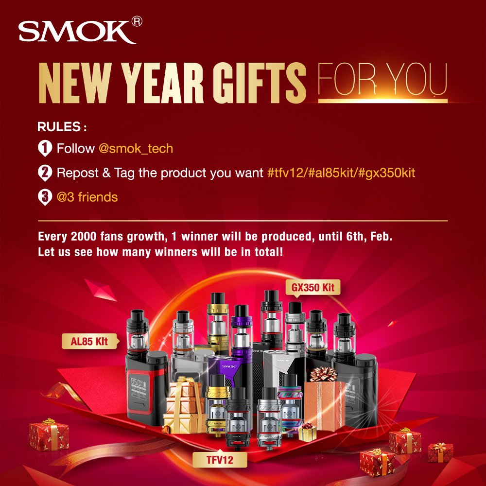 Welcome to take part in the Instagram Activity!
Instagram :smok_tech (instagram.com/smok_tech/)
#smok #giveaway #smoktech #tfv12 #gx350kit