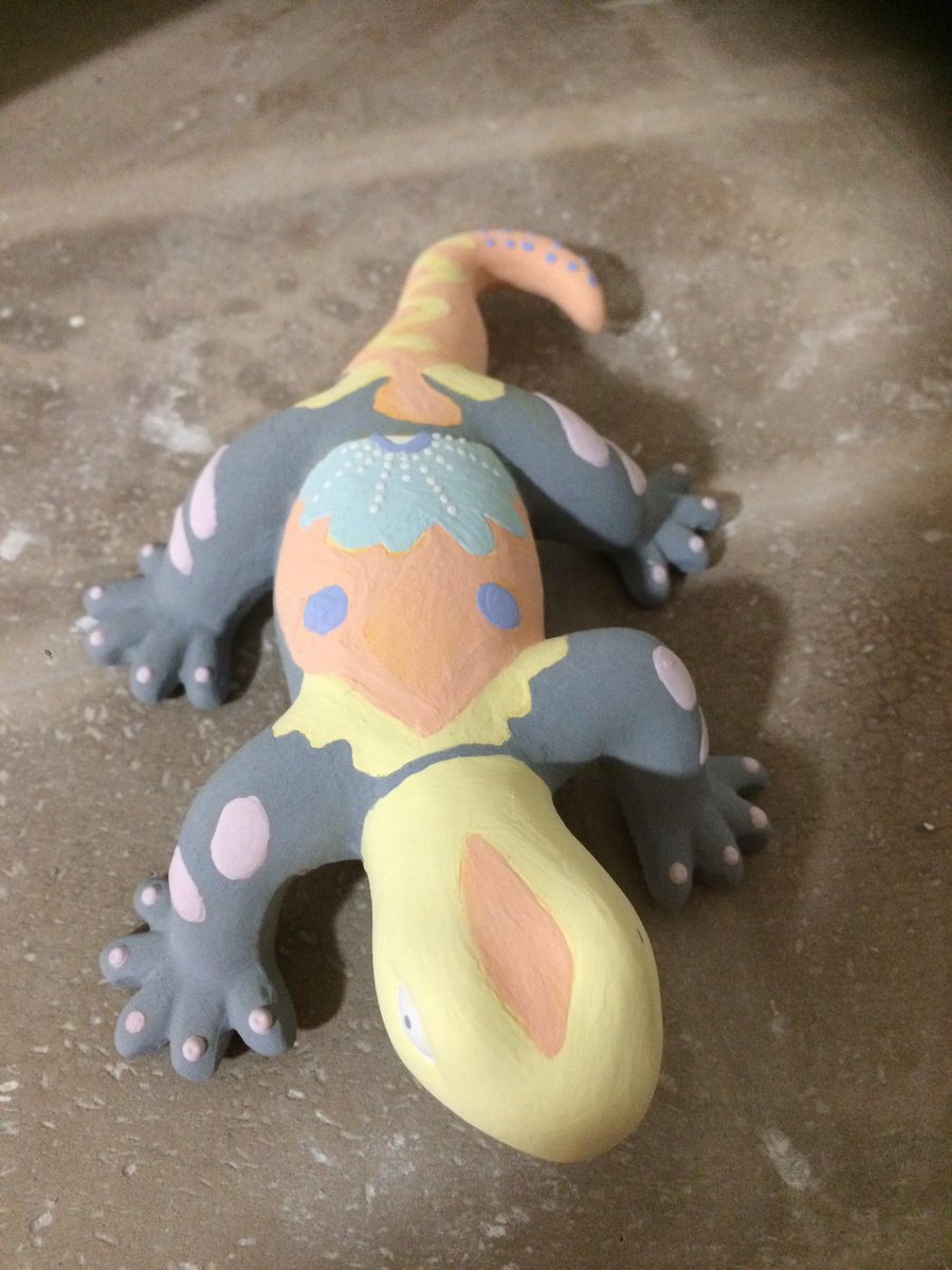 Ready for glazing and firing #pottery #art #lizard #Gloucestershire