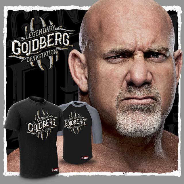 WWEShop's tweet photo. NEW @Goldberg #LegendaryDevastation t-shirt & raglan available now at #WWEShop!
https://t.co/Z5tLNzxYVA
#WWE #Raw https://t.co/RLGhHeqThV