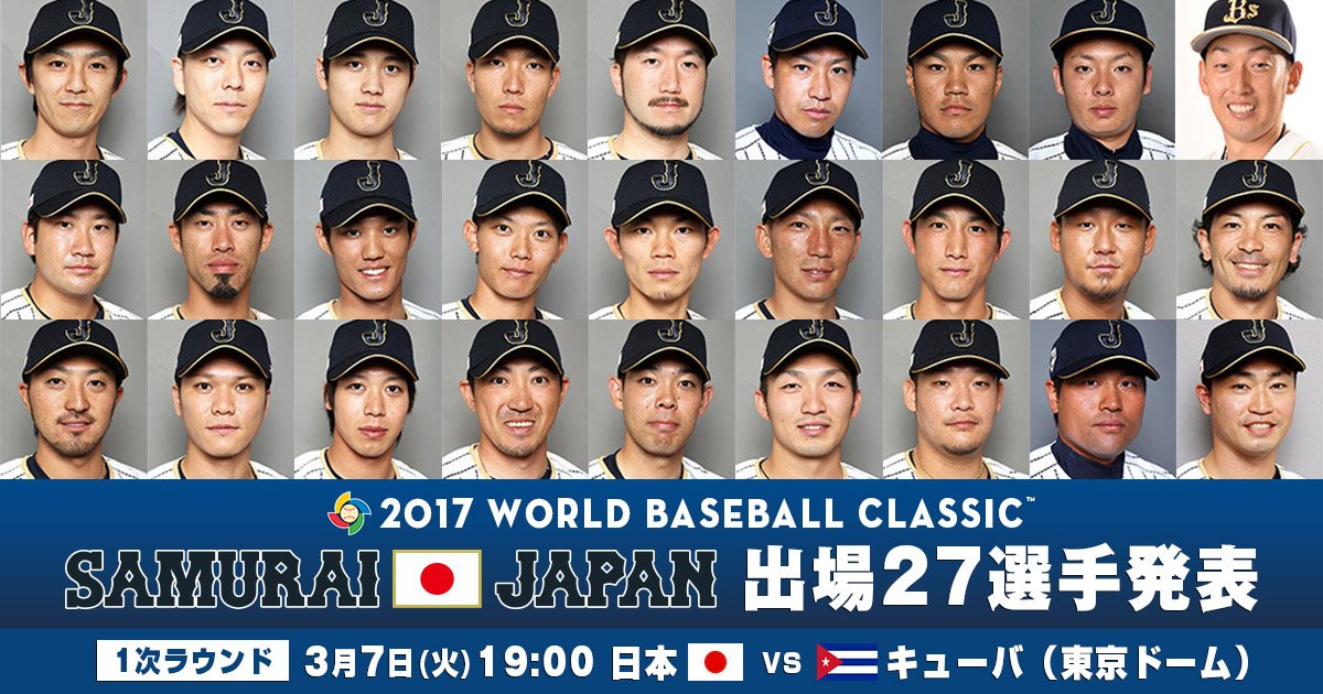 WORLD BASEBALL CLASSIC 2017 日本代表 WBC