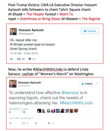 AsraNomani's tweet photo. Check out #IMarchWithLinda #honorbrigade campaign to see how the @womensmarch has become about ONE woman. Islamists have hijacked America. https://t.co/rDEcPNkqPB