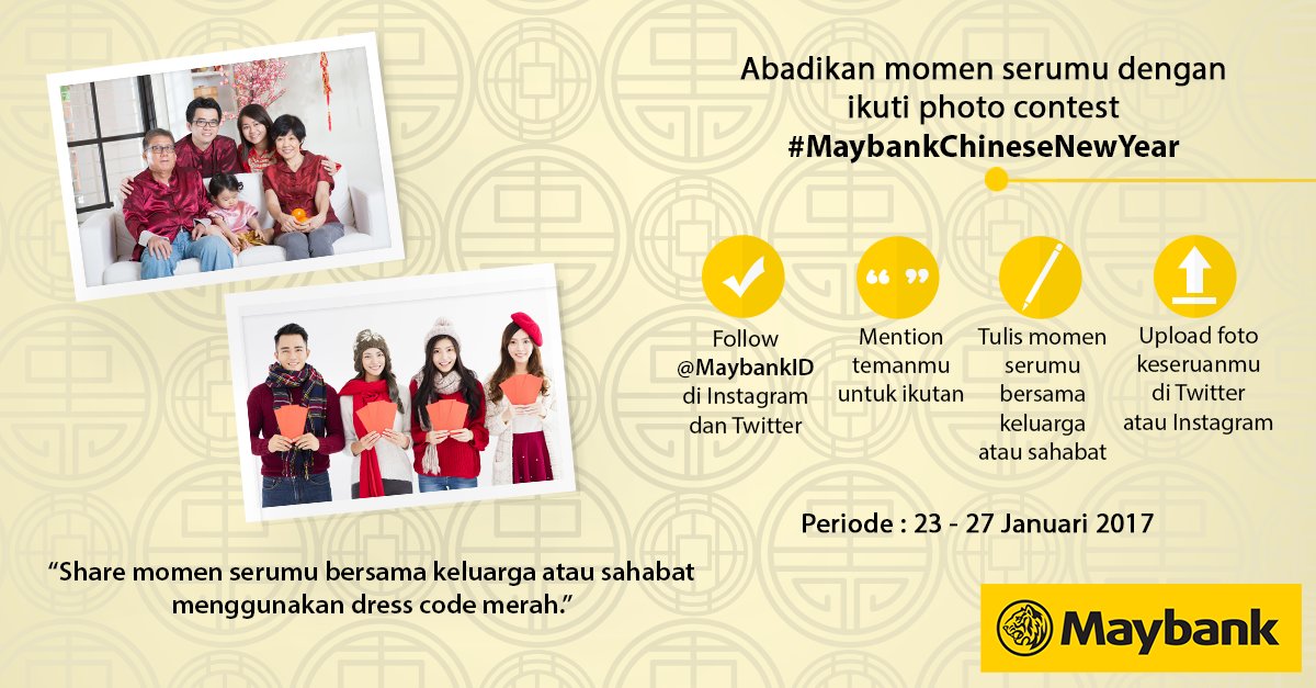 MaybankID's tweet photo. Upload foto bersama keluarga atau sahabat menggunakan baju merah &amp; ceritakan kisah di balik foto. Akan ada hadiah pulsa Rp50.000 (2/9) https://t.co/G6qEJHM68r