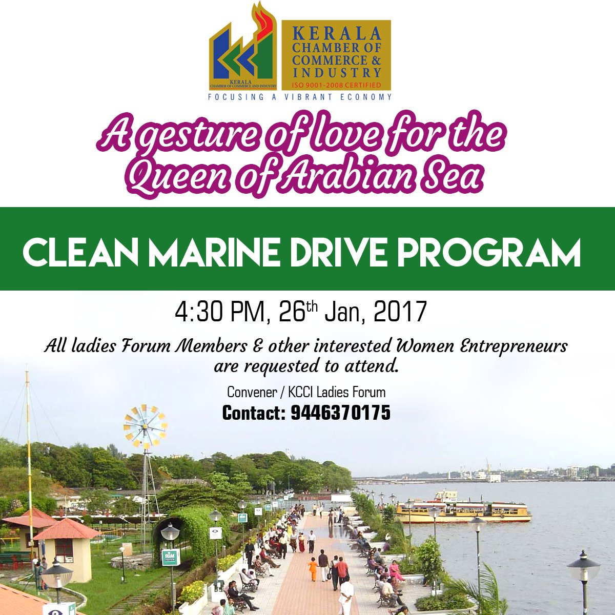 Chamberkcci's tweet photo. CLEAN MARINE DRIVE PROGRAM
4.30 pm, 26 Jan 2017
9446370175 https://t.co/uOGKVava1i