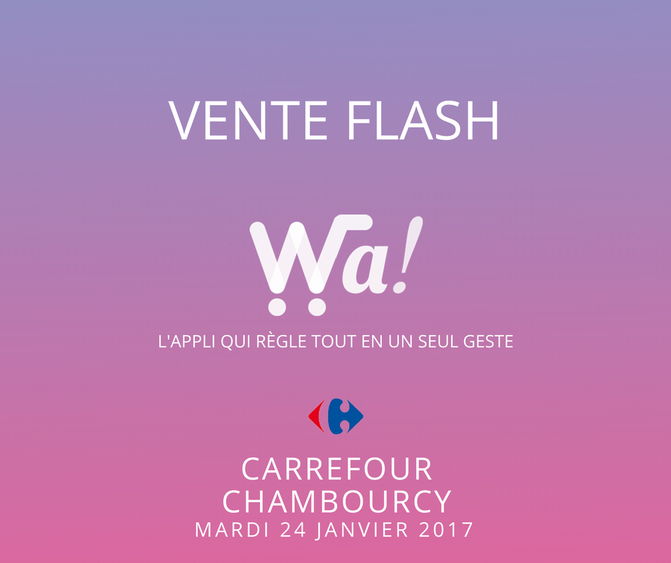 AppliWa's tweet photo. Exceptionnel ! Vente flash aux utilisateurs de l'#AppliWa aujourd'hui seulement. Rendez-vous dans votre Carrefour de Chambourcy. https://t.co/6KkaDHcdFG