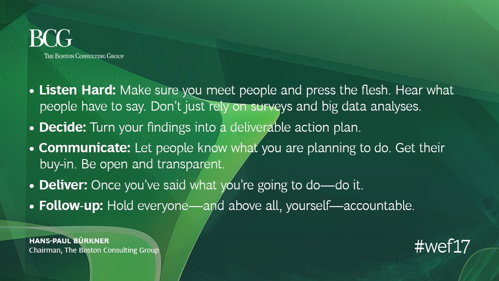 Leaders: You need to lead by example, and restore the faith of your stakeholders. Here’s how: #WEF17 on.bcg.com/2jJ4pXv
