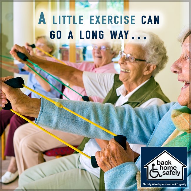 BackHomeSafely's tweet image. Research has shown that older adults who participate in AT LEAST 45 mins. of #ModerateExercise each week saw greater #PhysicalFunctioning.