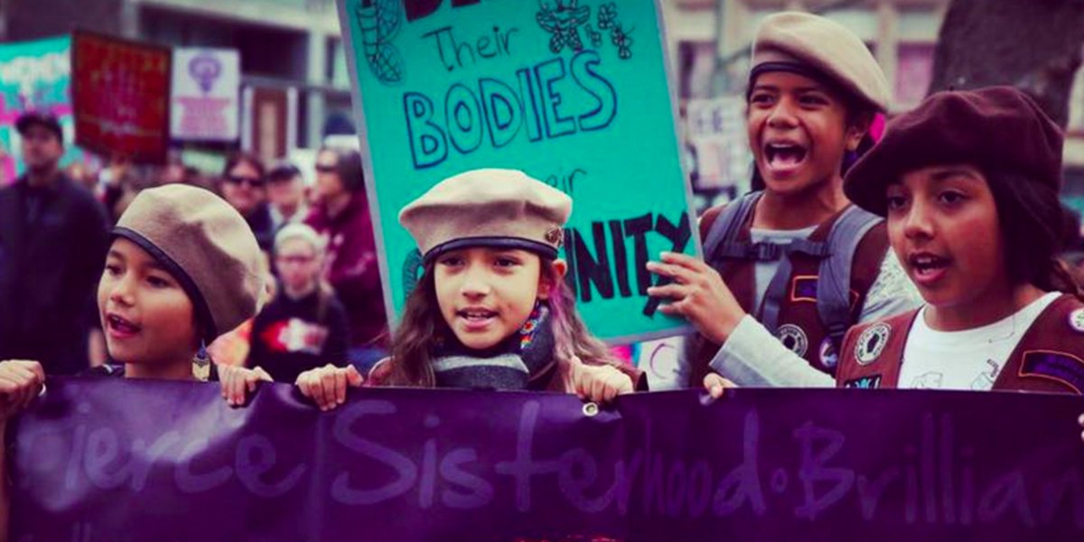 HuffPostImpact's tweet photo. This troop is basically the Girl Scouts -- but for social justice warriors https://t.co/JDr1C8XKun https://t.co/noGjsrMj5N