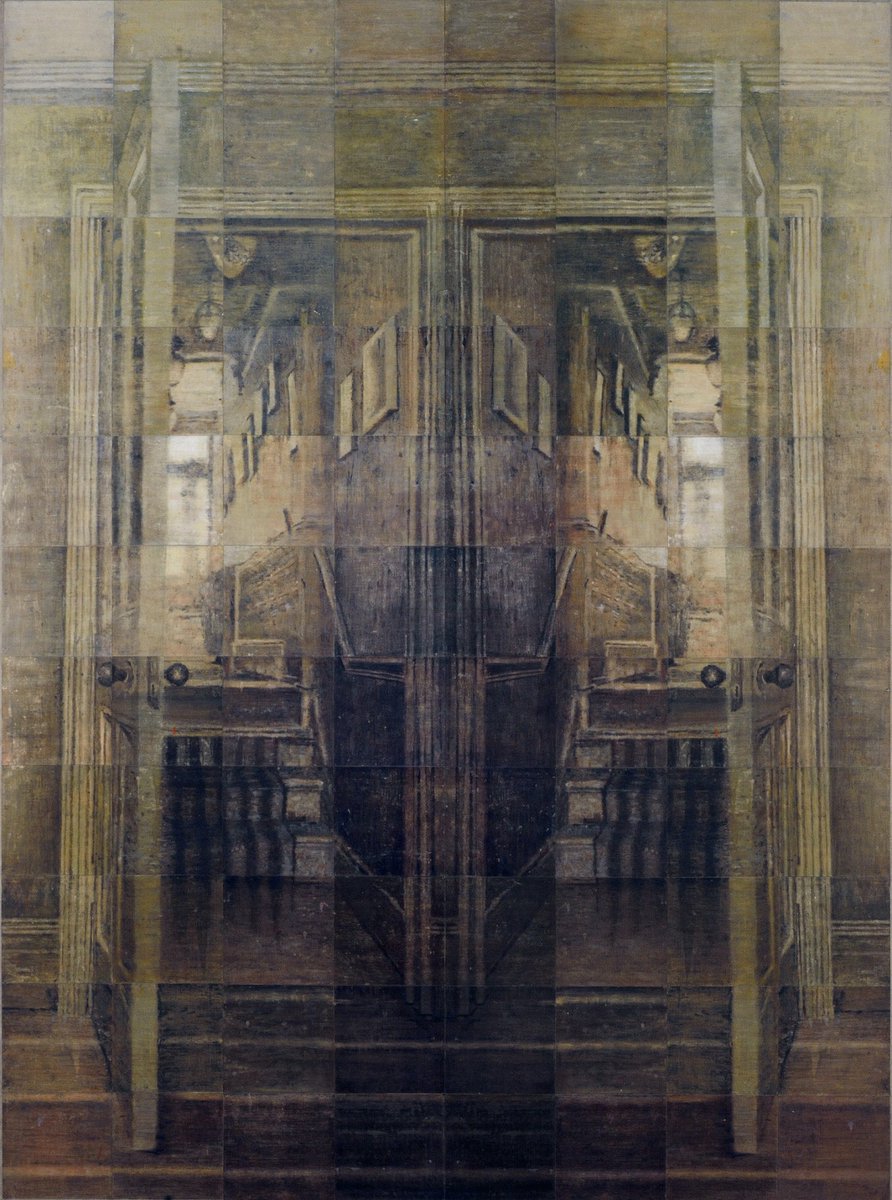 JMPaintingPrize's tweet photo. #spotlight: Passageways by Bella Easton presents a fragmented domestic interior, made from 88 painted linen panels. https://t.co/xkndAUOSA5 https://t.co/08sE9k6frD