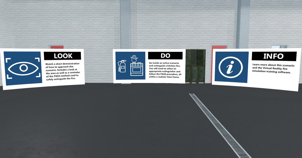 presenceft's tweet photo. Updated simulation menu for our fire extinguisher#vr #firetraining #pft #htcvive #vrfiretraining  #tellshowdo @UploadVR @htcvive @FDIC https://t.co/Vq2tR7Psm6