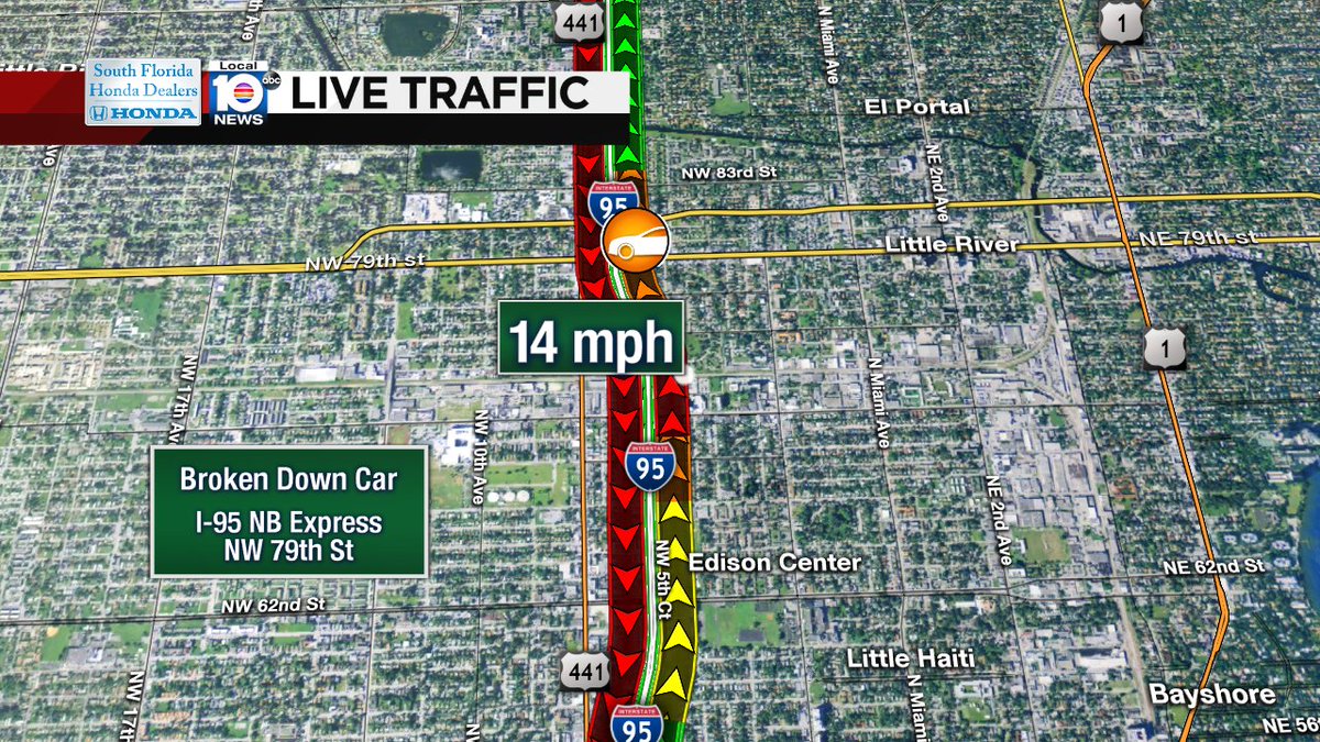 Crash on I-95 NB at NW 79th St #traffic https://t.co/1EFg7XH7ZY