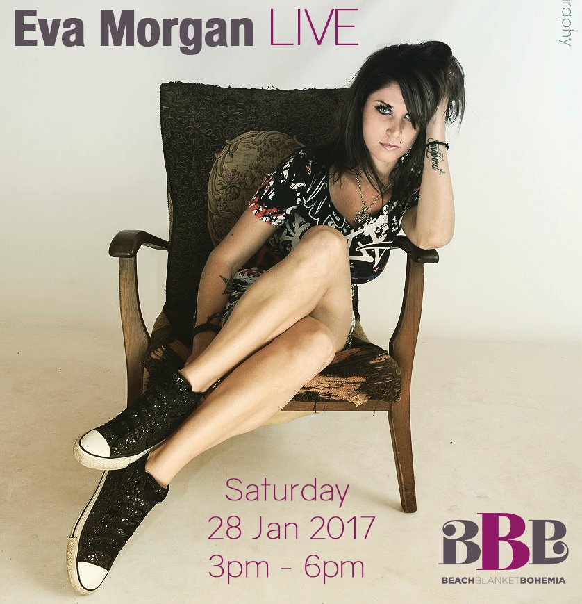 Come rock out with us on Saturday afternoon between 3pm &amp; 6pm with Eva Morgan!