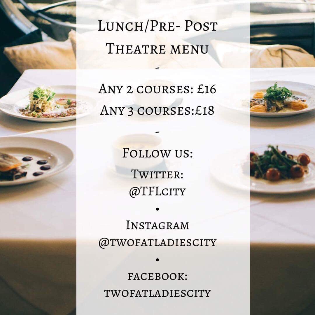 Good morning everyone! Why not pop in and try out Lunch/Pre-Post Theatre Menu today 🍽 #TFLCity