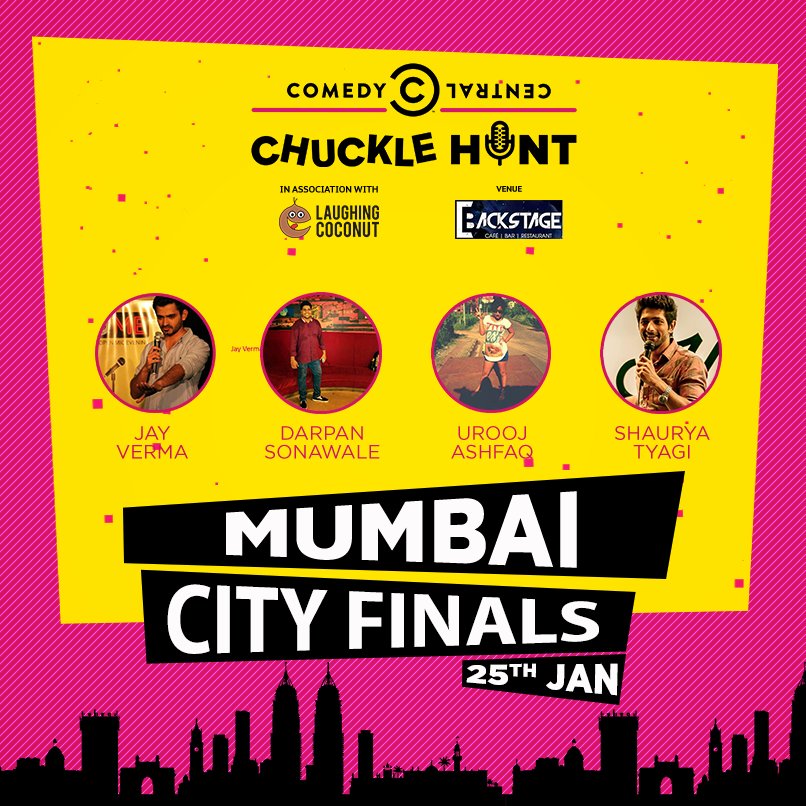 ccchucklefest's tweet photo. Come be a part of the Chuckle Hunt city finale at backstage cafe on 25th January 2017. This is going to be one hilarious night. https://t.co/3jWzDbrN8x