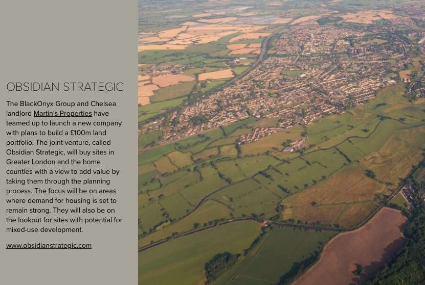 The #BlackOnyxGroup and <a href="/MartinsProps/">Martin's Properties</a> have teamed up to launch a new company with plans to build a £100m land portfolio. #ObsidianStrategic