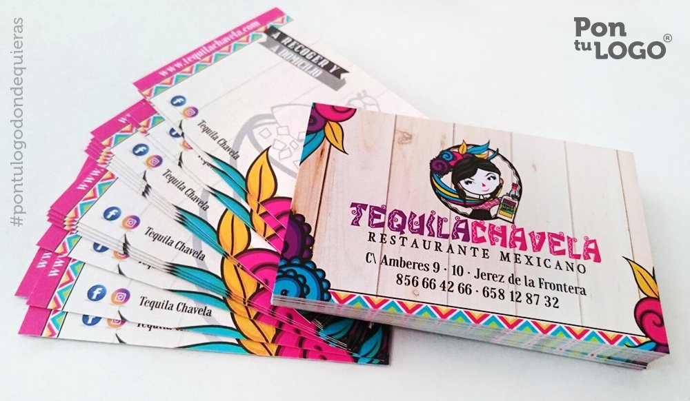Pontulogo's tweet photo. Monísimas nos han quedado las tarjetas para Tequila Chavela, #restaurante #mexicano en #Jerez  Riquísimos platos...¡no te lo puedes perder! https://t.co/TAXzIxmMs5