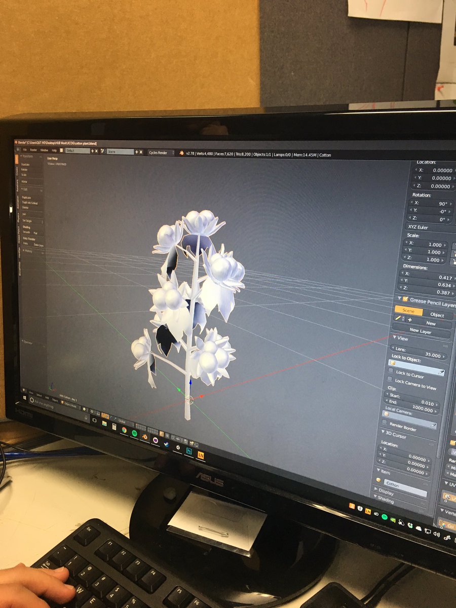 skdevitt's tweet photo. Modelling cotton plants for visual & interactive cognitive decision support with Catapult @IFE_QUT grant & @debpolson flavour @QUTdesign https://t.co/ZabA29wxUP