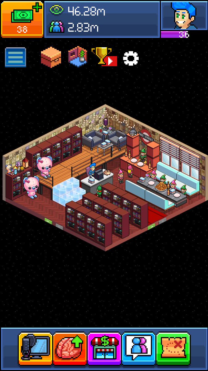 deathlyhallow20's tweet photo. Just some elves chilling at a cafe in my bookstore for the #shopevent on #pewdiepietubersimulator. @Outerminds https://t.co/zsBvE8VBSy