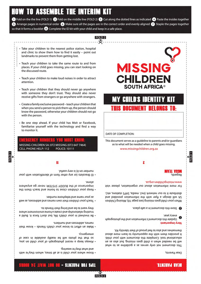 072MISSING's tweet photo. Make sure to #Download the #IDKit for your children and loved ones.
#MissingChildrenSA https://t.co/8zt7GRMn53
