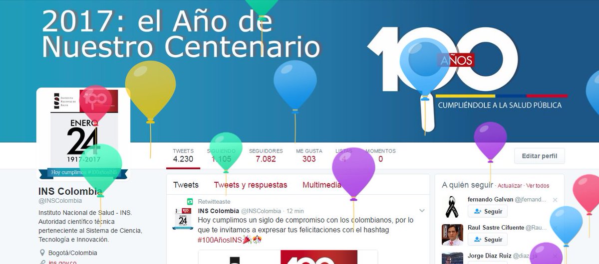 Hoy Twitter también celebra nuestro cumpleaños número 100. Únete a la celebración con el hashtag #100añosINS