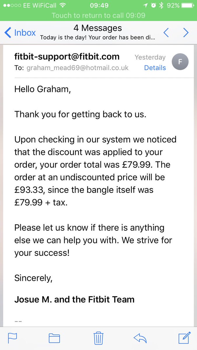 graham_mead155's tweet photo. @FitbitSupport @fitbit @fitbituk terrible customer service with lying customer service assistants #poorcustomerservice #lyingtocustomers https://t.co/XRHtRtYS0U