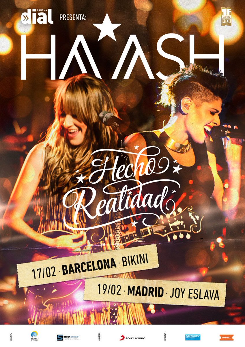 HaAshEsp's tweet photo. @haashoficial en España:
17/2 Barcelona @BikiniClubBcn 
18/02 Tenerife @Teatroguimera
19/02 Madrid @JoyEslava1 
#1FHechoRealidadTour https://t.co/uJhUScBc6m