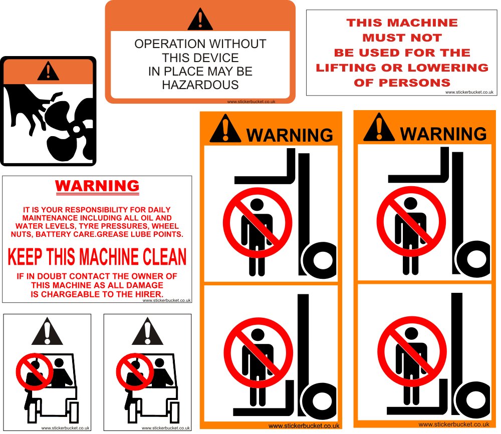 FORK LIFT TRUCK Sign Sticker Vinyl Health and Safety In Operation Work 200x250mm 