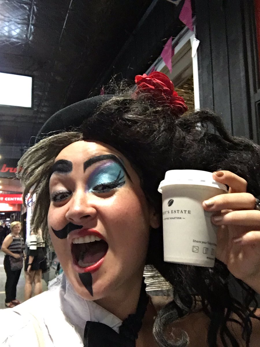 THANK YOU beautiful @no_mafia_NB for your traditional pre-show pick me up- espresso + Campari = awesome! Hope you enjoyed the show. VVx