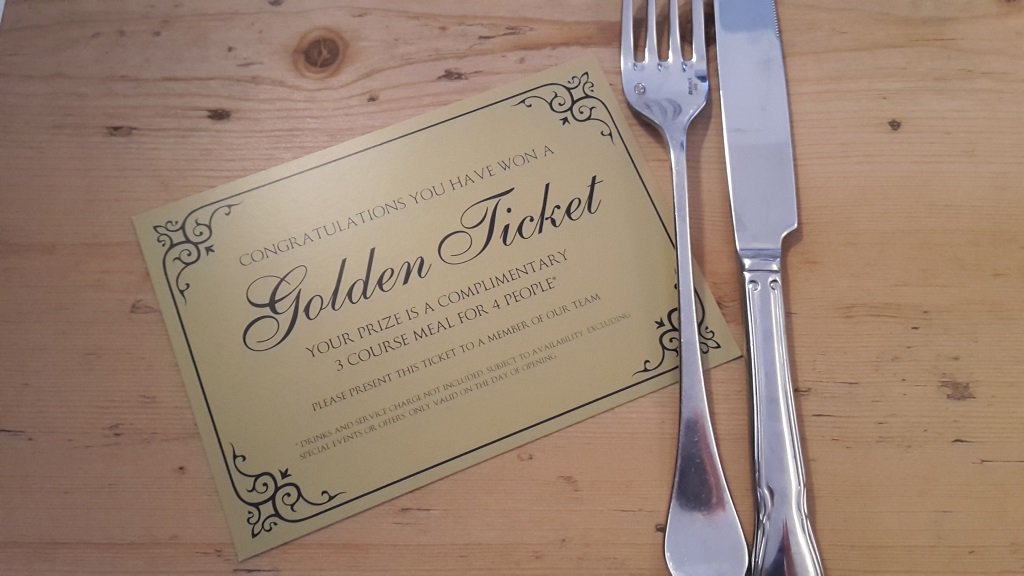 crabandboar's tweet photo. If you received an envelope with a mystery gift from us in December, don't forget to redeem it. You might even have a #goldenticket https://t.co/TLJt3UJkQ9