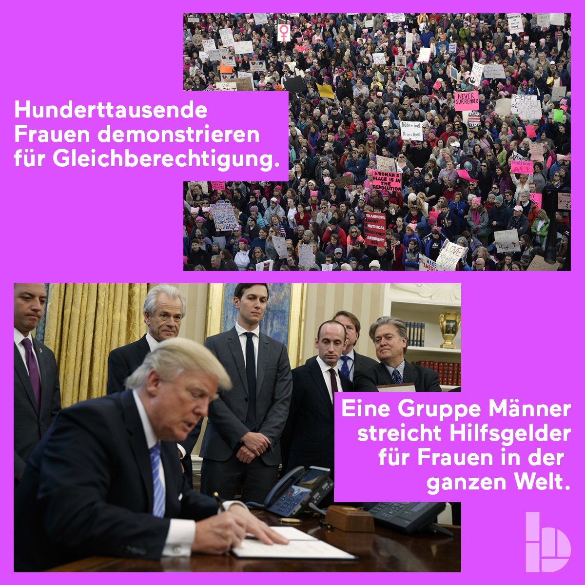Kurz nach dem #WomensMarch knöpft sich #Trump die Selbstbestimmung der Frauen vor: bento.de/politik/donald…