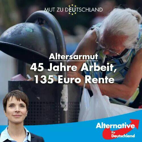 FraukePetry's tweet photo. Mut zur Wahrheit:
#Altersarmut ist ein schwerwiegendes Problem, Konzept der #Bundesregierung  Makulatur.
#AfD *
https://t.co/SuxnOaaSMs https://t.co/3JNDftOLlK