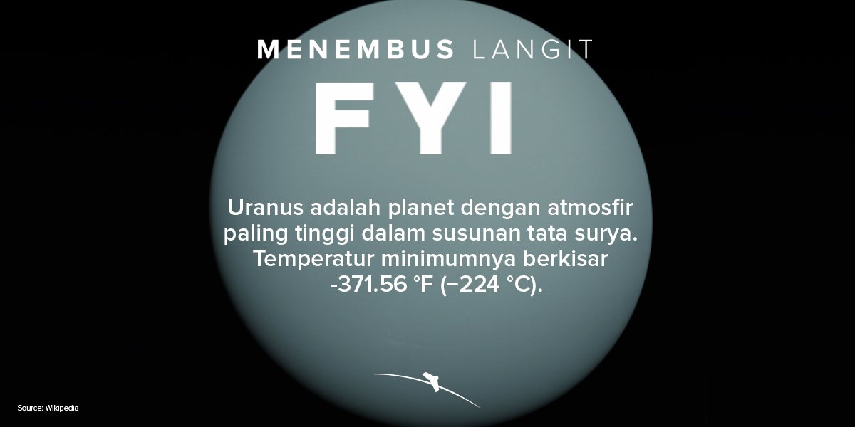 #MenembusLangit FYI: Planet terdingin di tata surya. en.wikipedia.org/wiki/Uranus