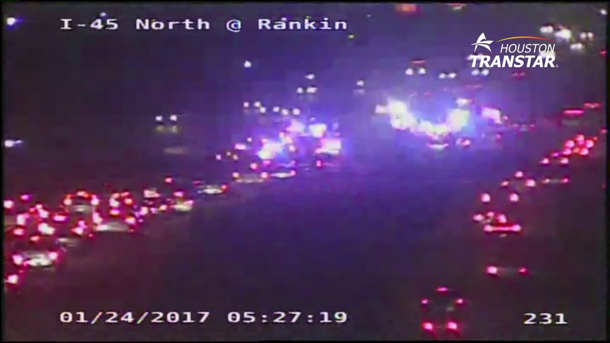 EOMaggie's tweet photo. #TRAFFICALERT: Deputy-involved accident on N. Fwy @ Rankin blocking several lanes. Take feeder or Hardy as your alt. https://t.co/KigTGL5cb8
