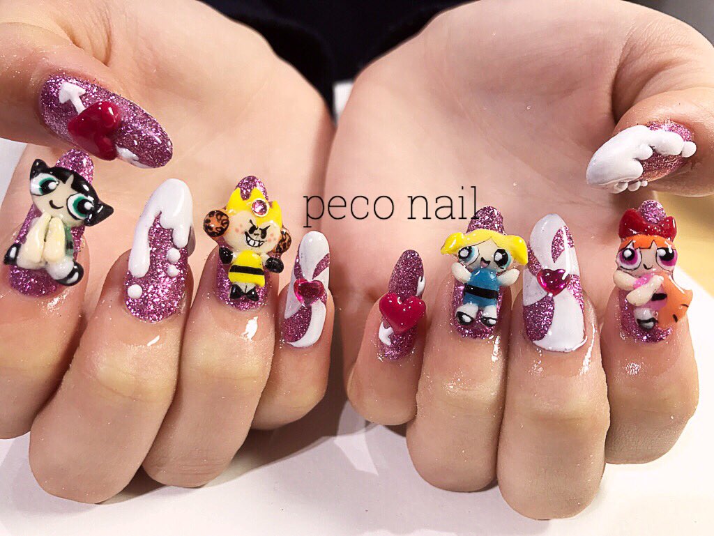 𓇼peco Nail 東大阪𓇼 Sur Twitter モデルの 池田菜々 ちゃん パワーパフガールズ 全部手作り3dパーツだよ いつも ありがとう ネイル Nail ジェルネイル キャラネイル 東大阪ネイル 大阪ネイル 3dネイル ネイルサロン ななちゃむ Https