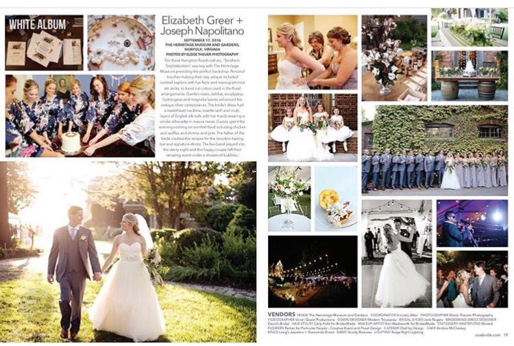 The new @VOWBride is out! See our work and ad. Such a beautiful wedding and reception. #eventplanner #weddingcoordinator